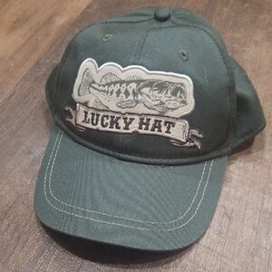 Green Lucky Hat with Fish Embroidery
